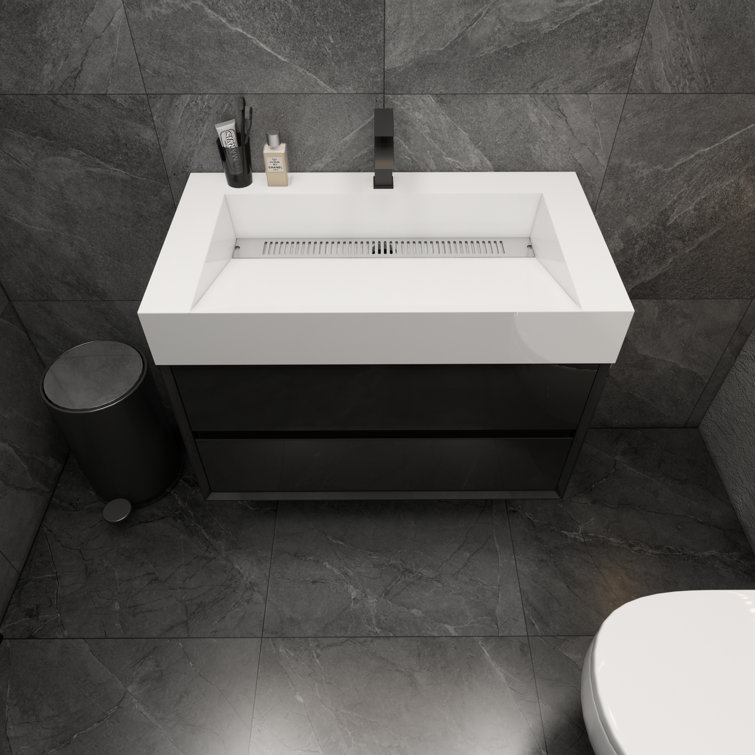 35.5 Single Bathroom Vanity with Plastic Top